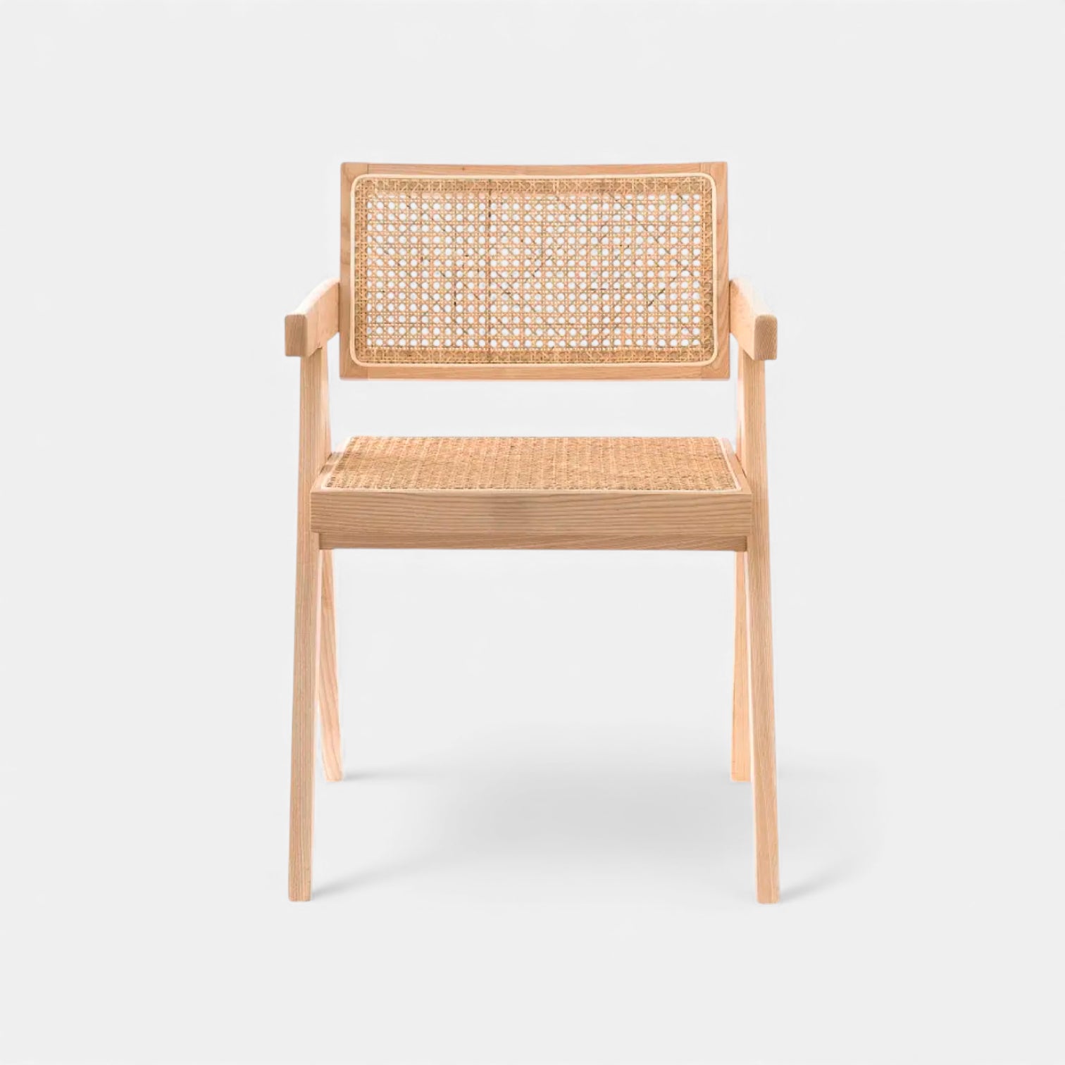 Silla Chandigarh Madera y Rattan - Natural