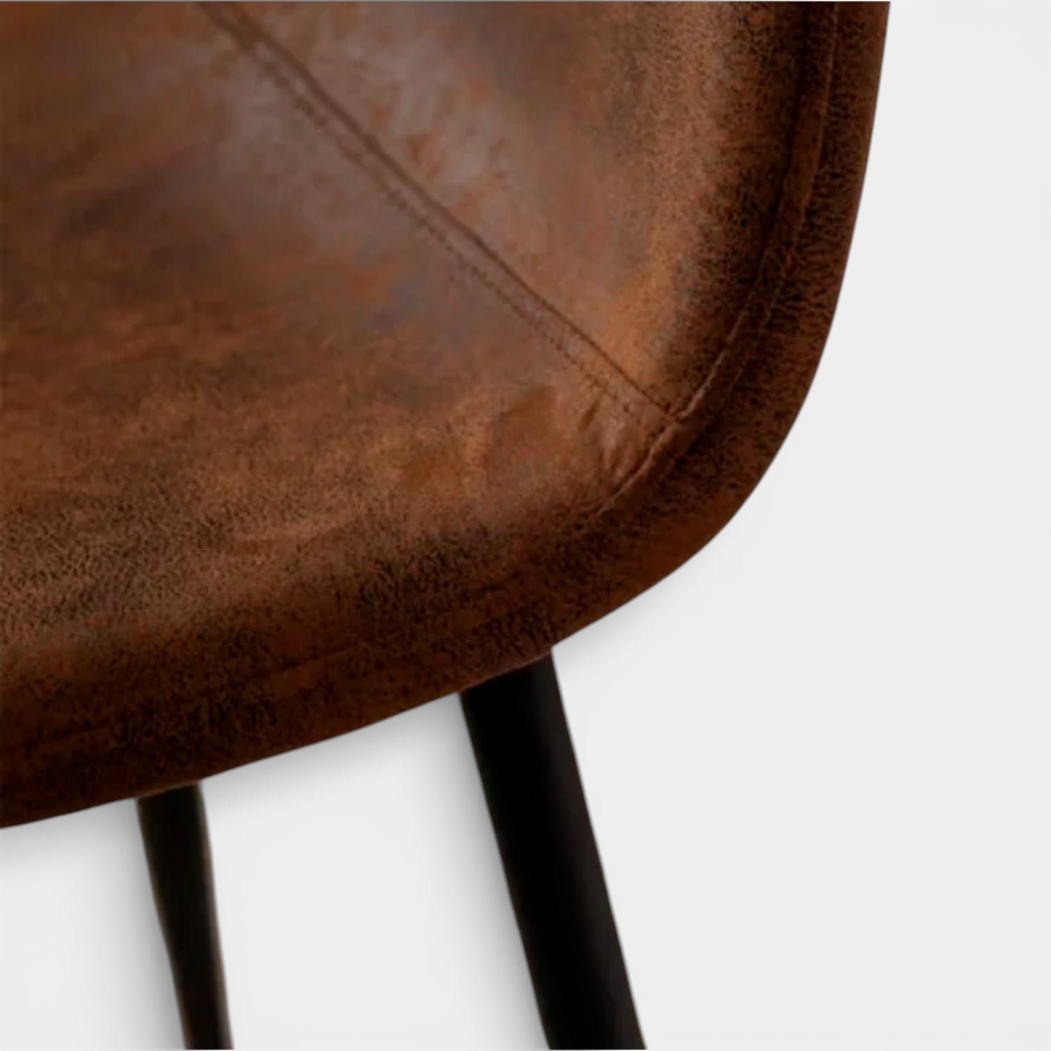 Silla Spoon Ecocuero vintage café oscuro