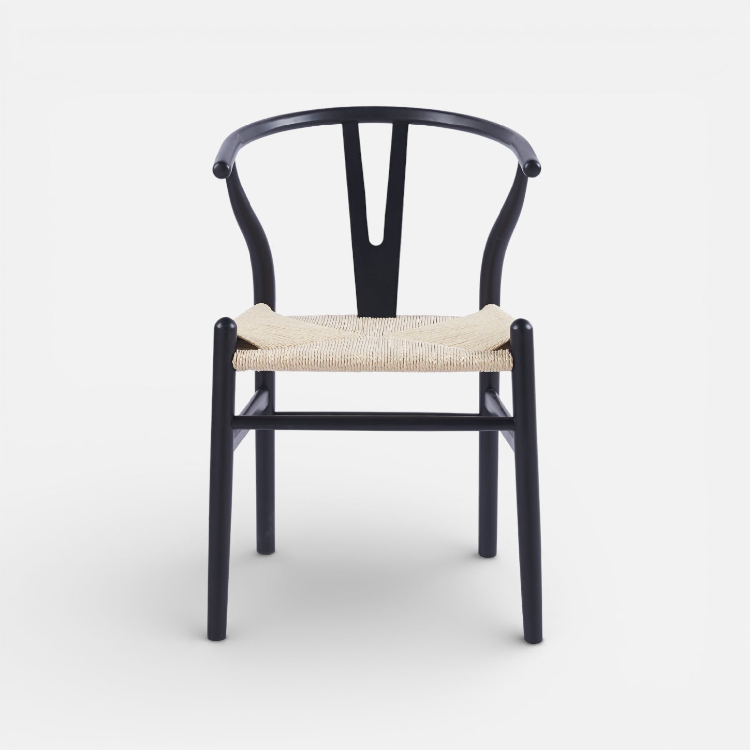 Silla Wishbone de madera negra elegante | mueblesamerica.cl