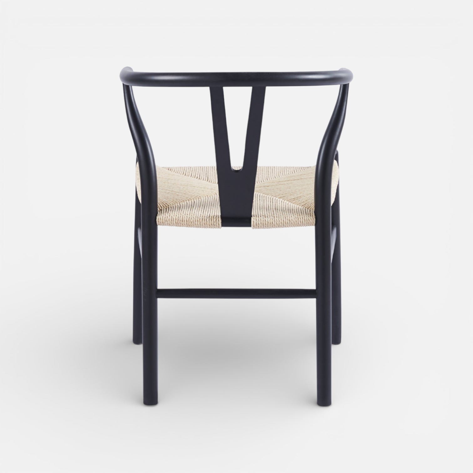 Diseño clásico de silla Wishbone negra | mueblesamerica.cl