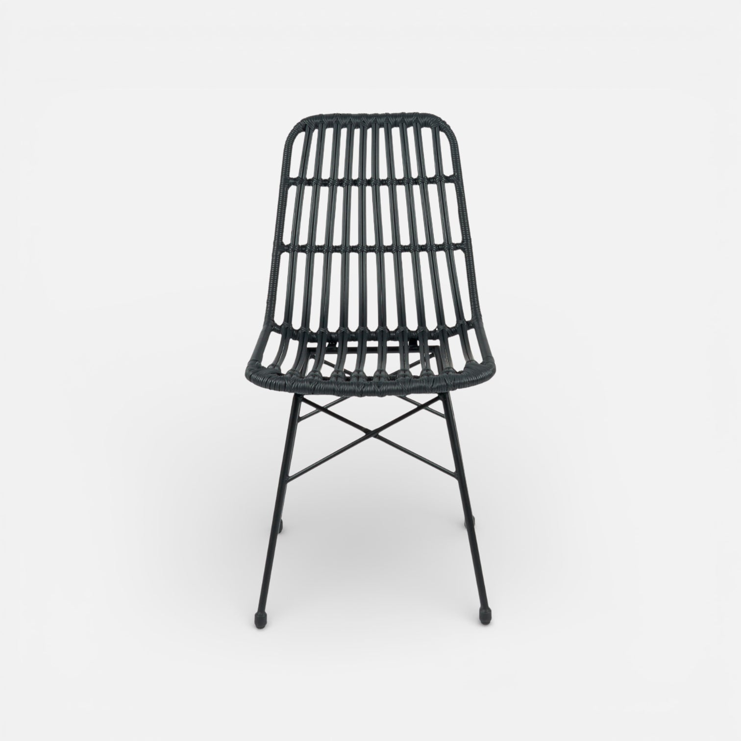 Silla de comedor de rattan negra | mueblesamerica.cl