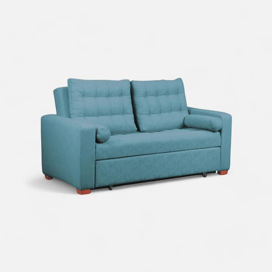 Sofá Cama Ciprés - Tela Lino Sidelli Azul Claro