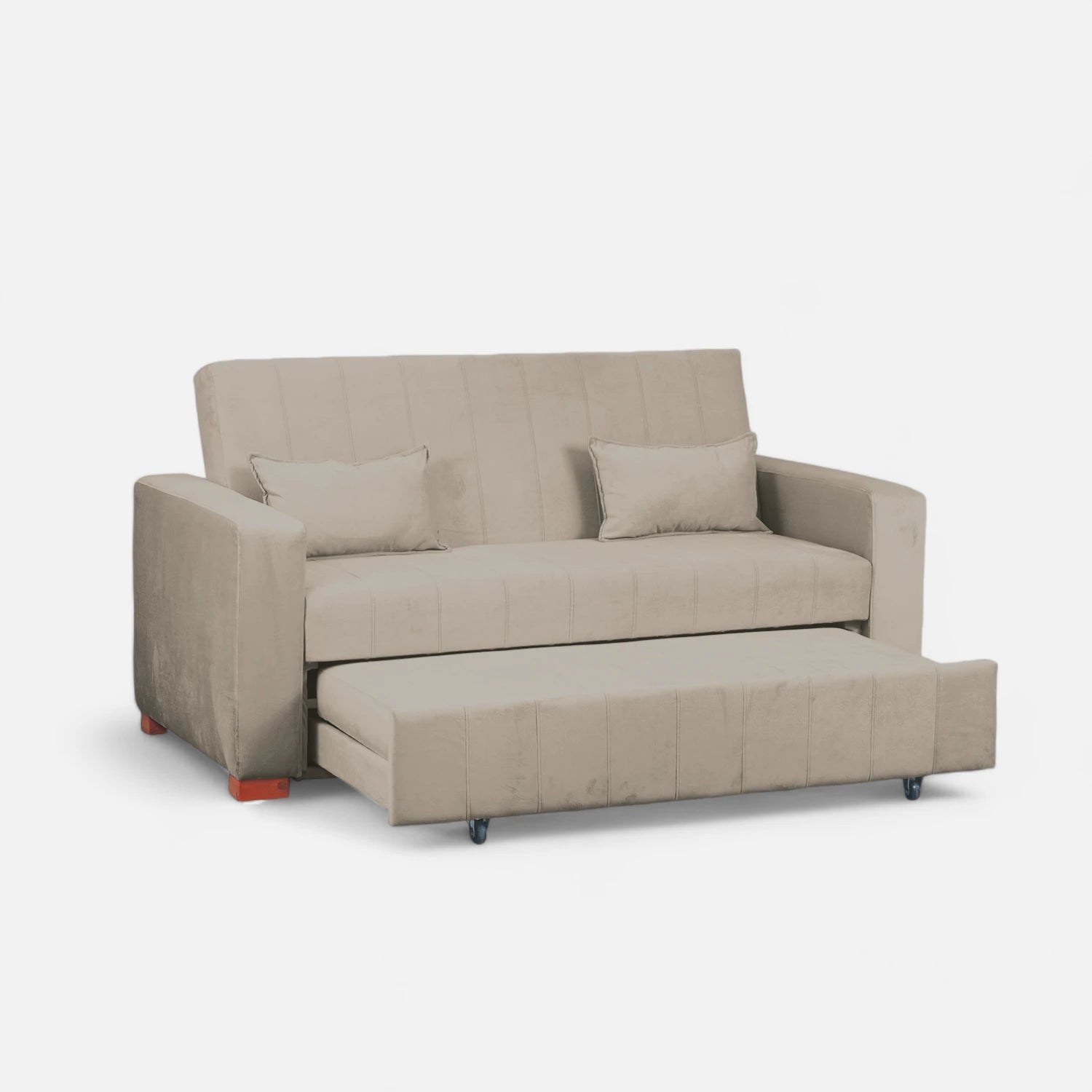 Sofá Cama Olivia - Tela Felpa Beige