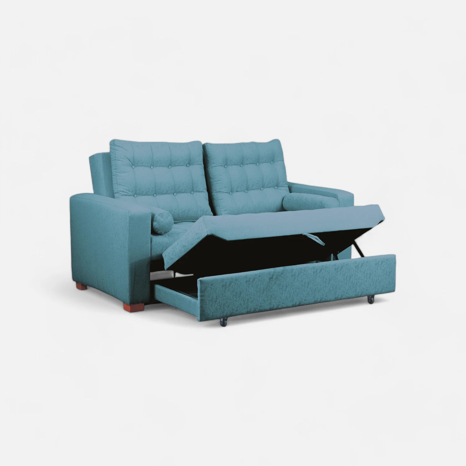 Sofá Cama Ciprés - Tela Lino Sidelli Azul Claro