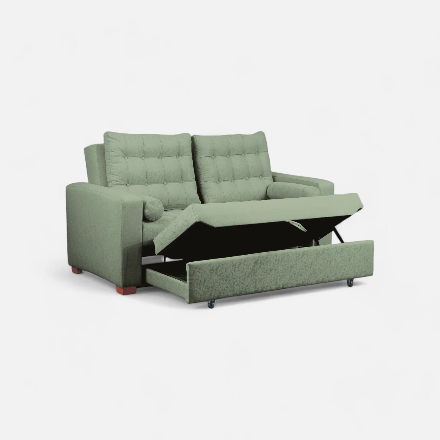 Sofá Cama Ciprés - Tela Lino Sidelli Verde Agua