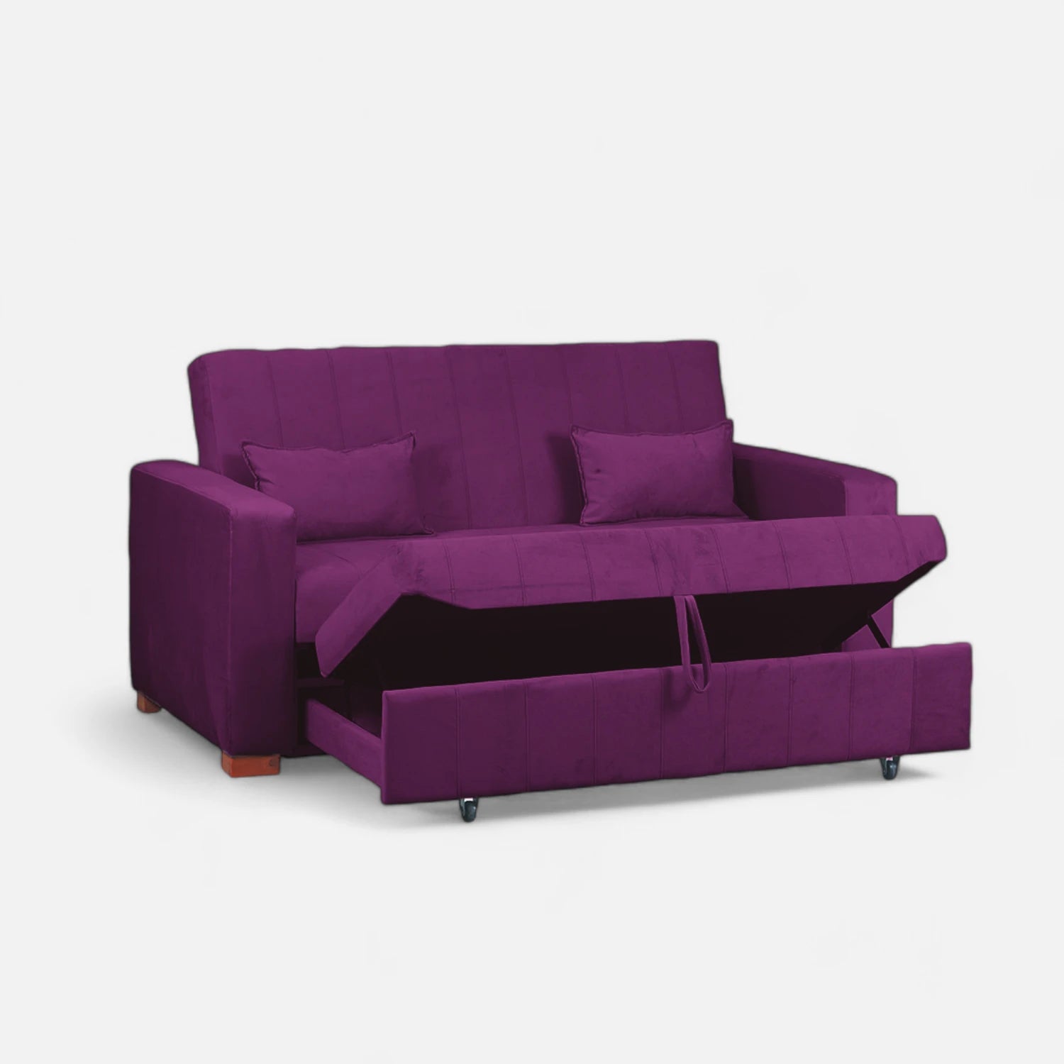 Sofá Cama Olivia - Tela Felpa Lila