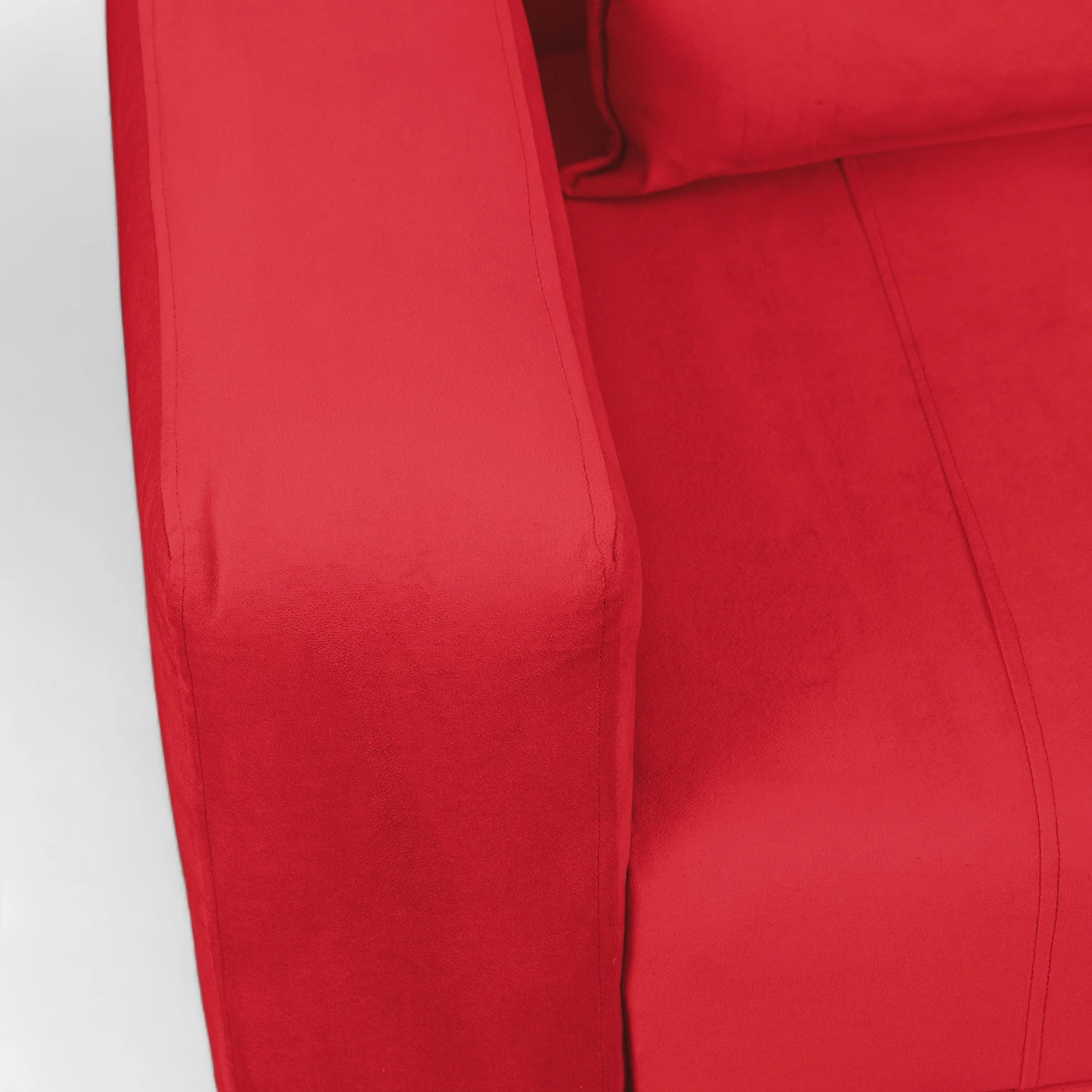 Sofá Cama Olivia - Tela Felpa Rojo