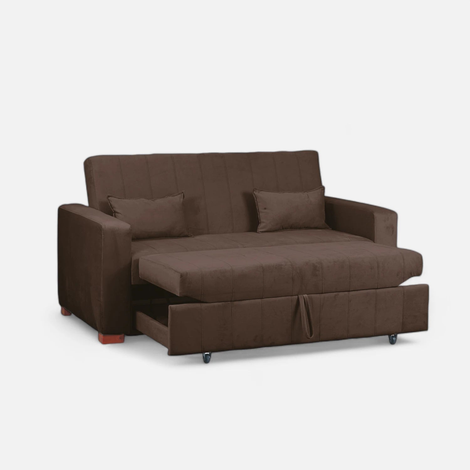 Sofá Cama Olivia - Tela Felpa Café