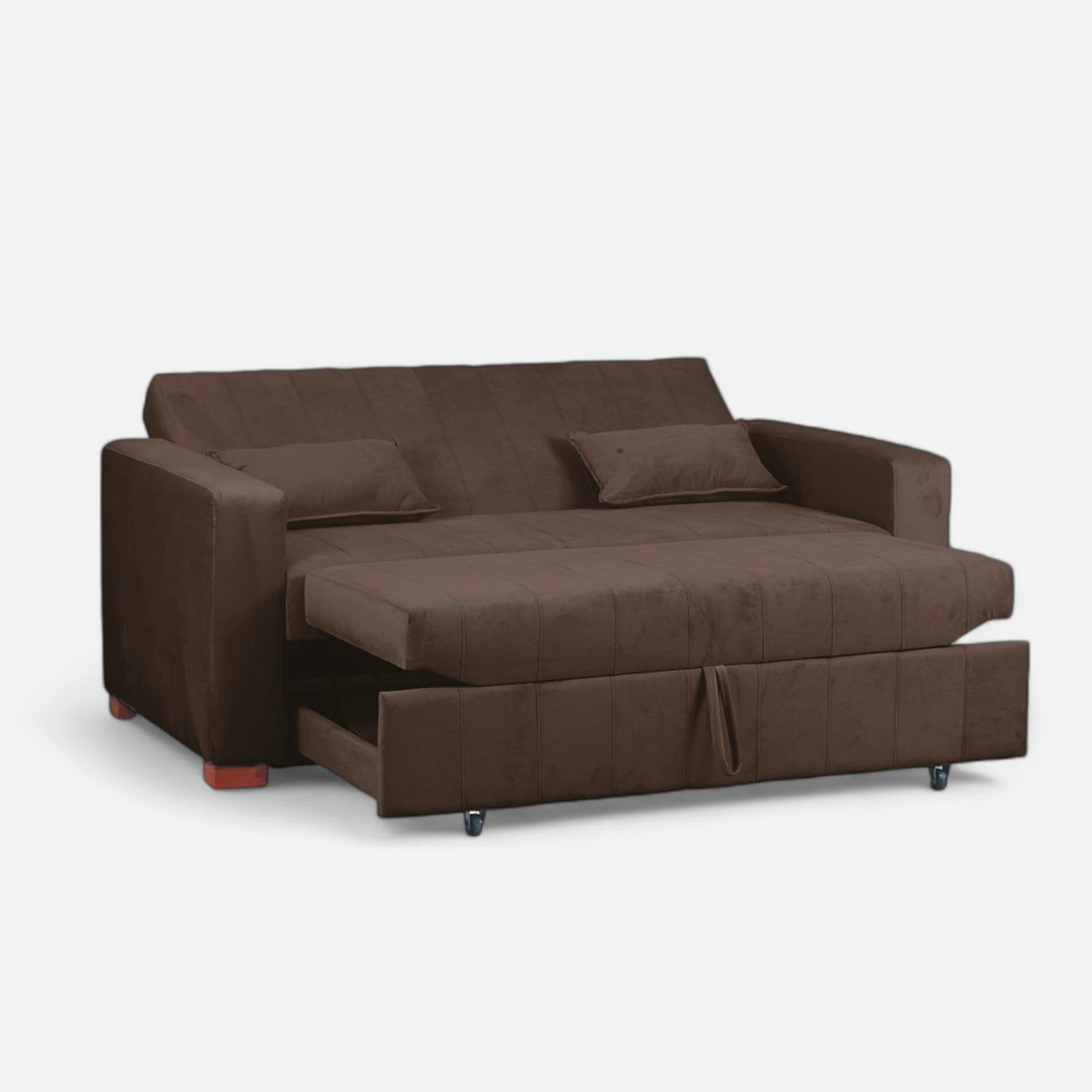 Sofá Cama Olivia - Tela Felpa Café