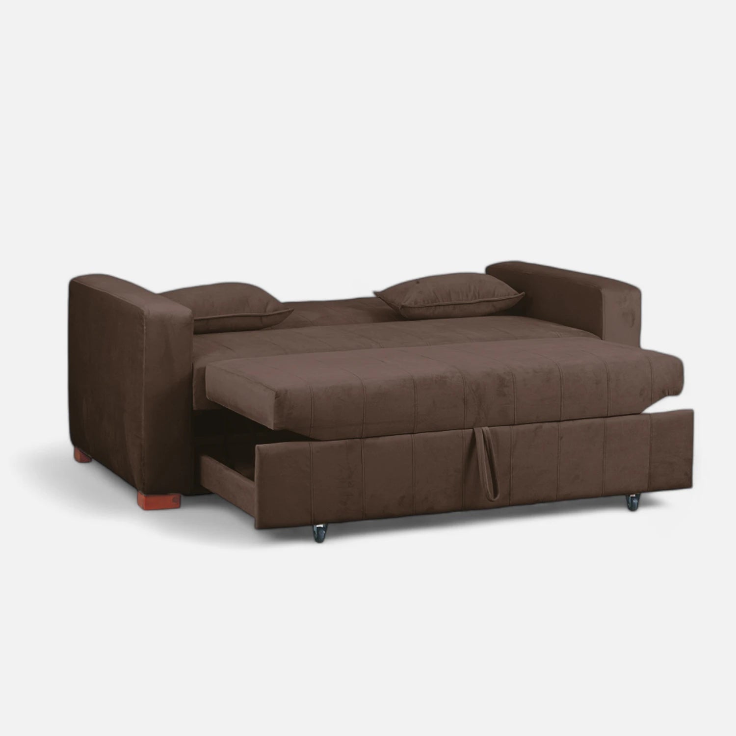 Sofá Cama Olivia - Tela Felpa Café