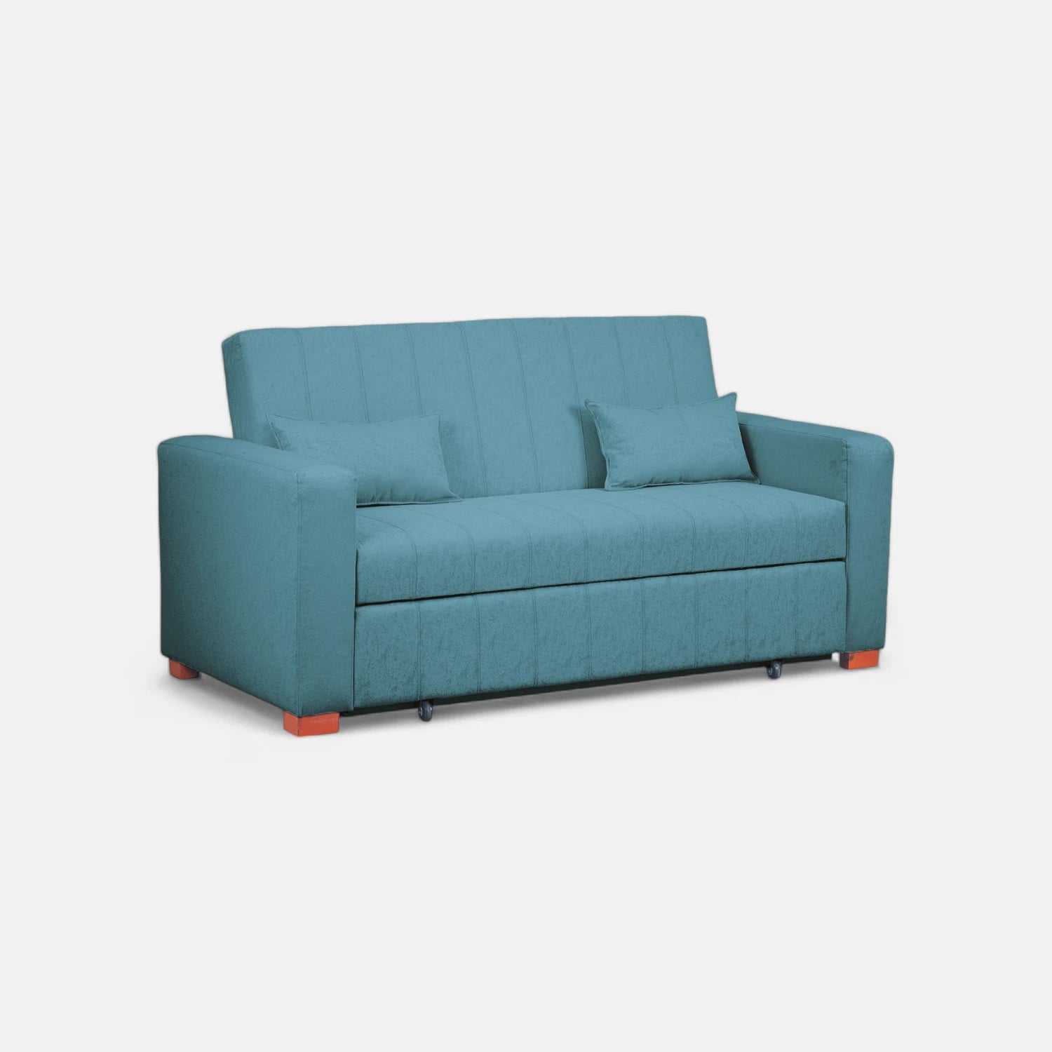Sofá Cama Olivia - Tela Lino Sidelli Azul Claro