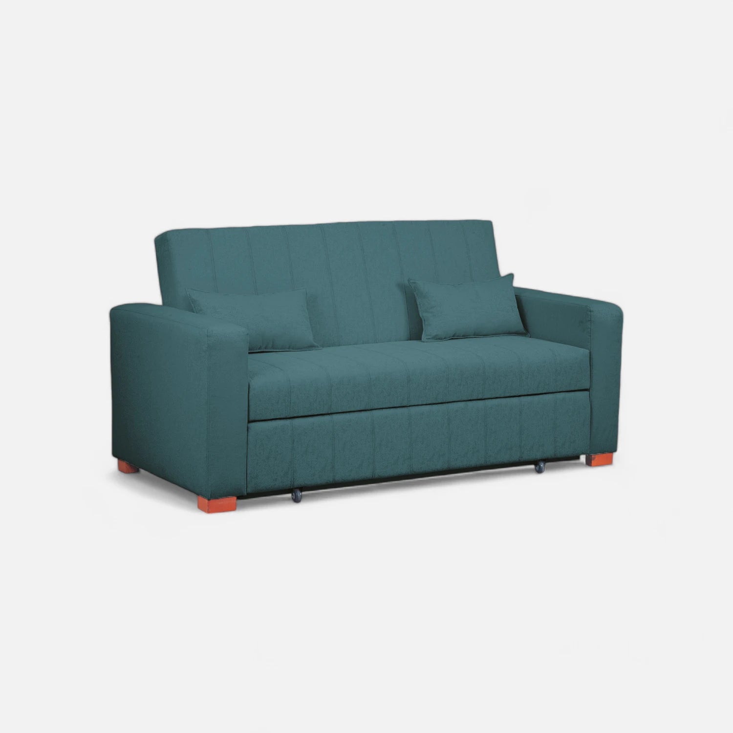 Sofá Cama Olivia - Tela Lino Sidelli Azul Petróleo