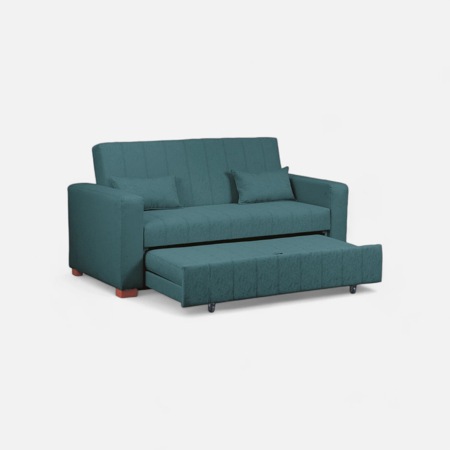 Sofá Cama Olivia - Tela Lino Sidelli Azul Petróleo