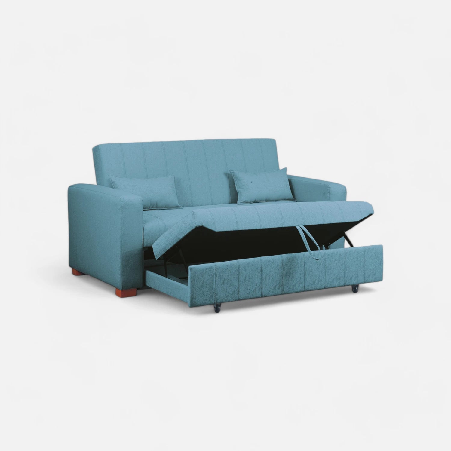 Sofá Cama Olivia - Tela Lino Sidelli Azul Claro
