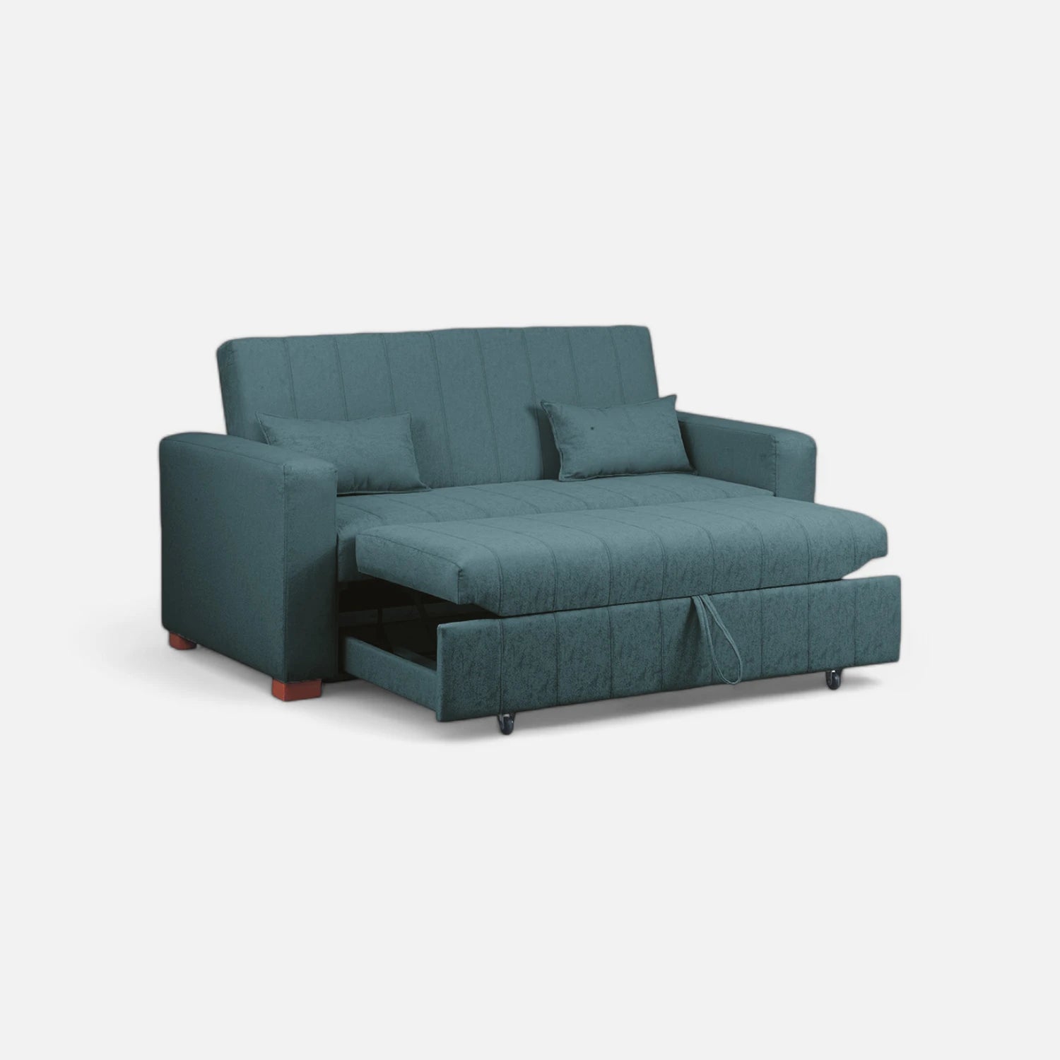 Sofá Cama Olivia - Tela Lino Sidelli Azul Petróleo