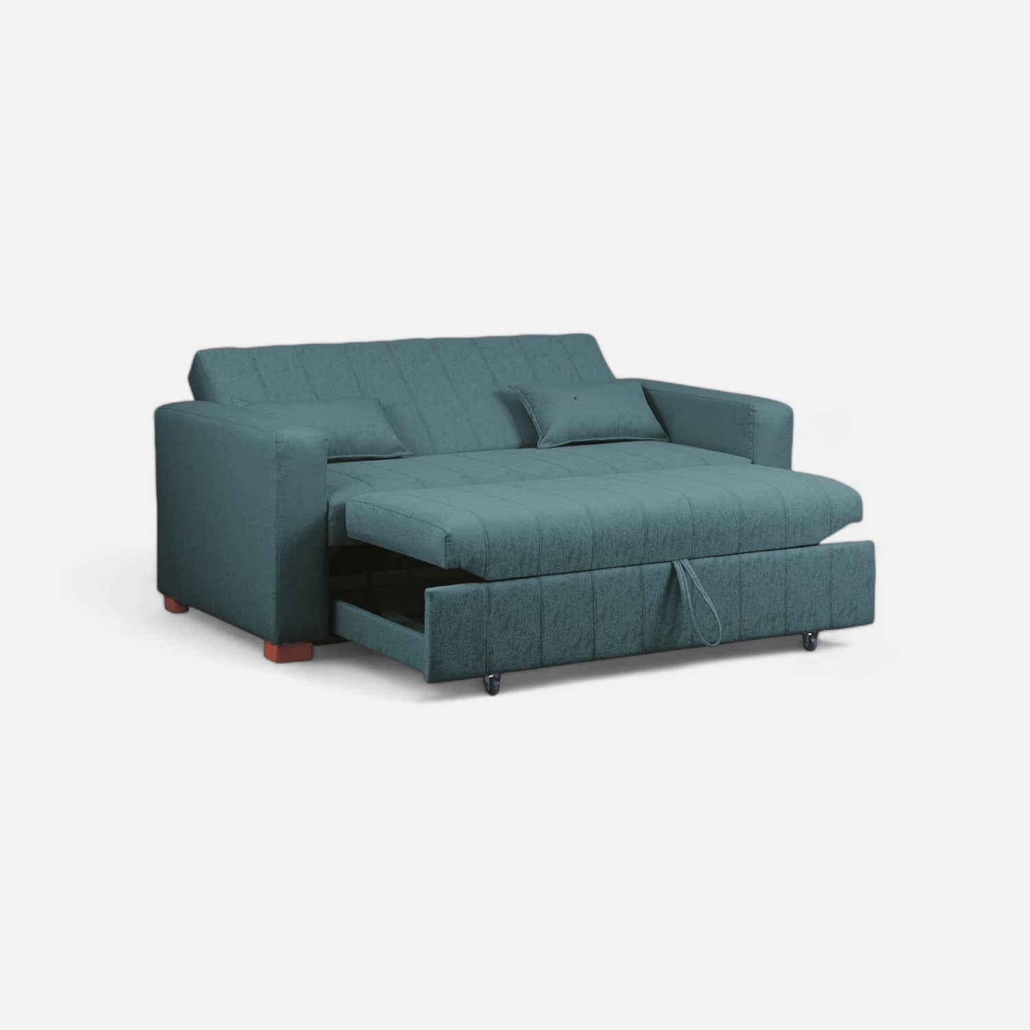 Sofá Cama Olivia - Tela Lino Sidelli Azul Petróleo