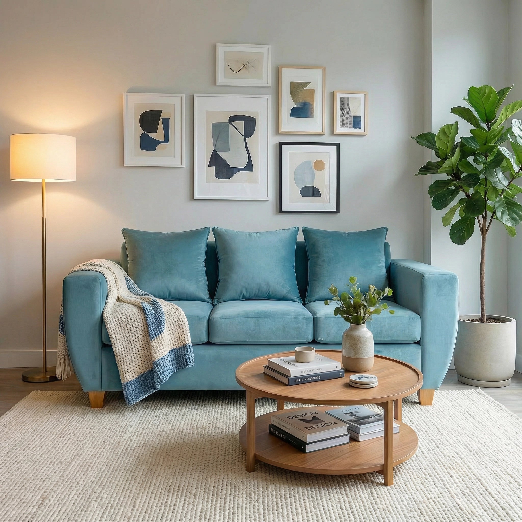 Sofá azul petróleo de tela felpa 3 cuerpos - estilo moderno y cómodo mueblesamerica.cl