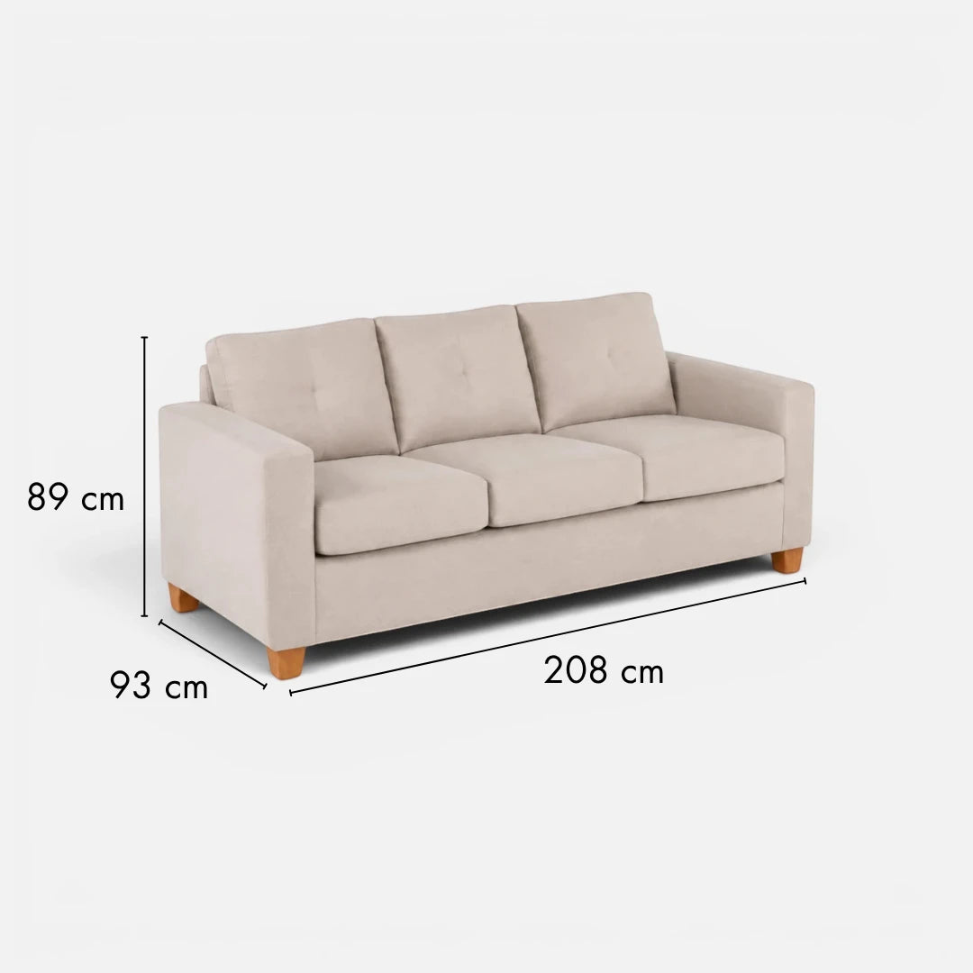 Sofá Magic 3 Cuerpos - Tela Lino Beige