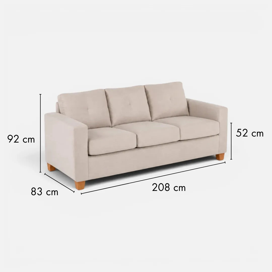 Sofá Magic 3 Cuerpos - Tela Lino Beige