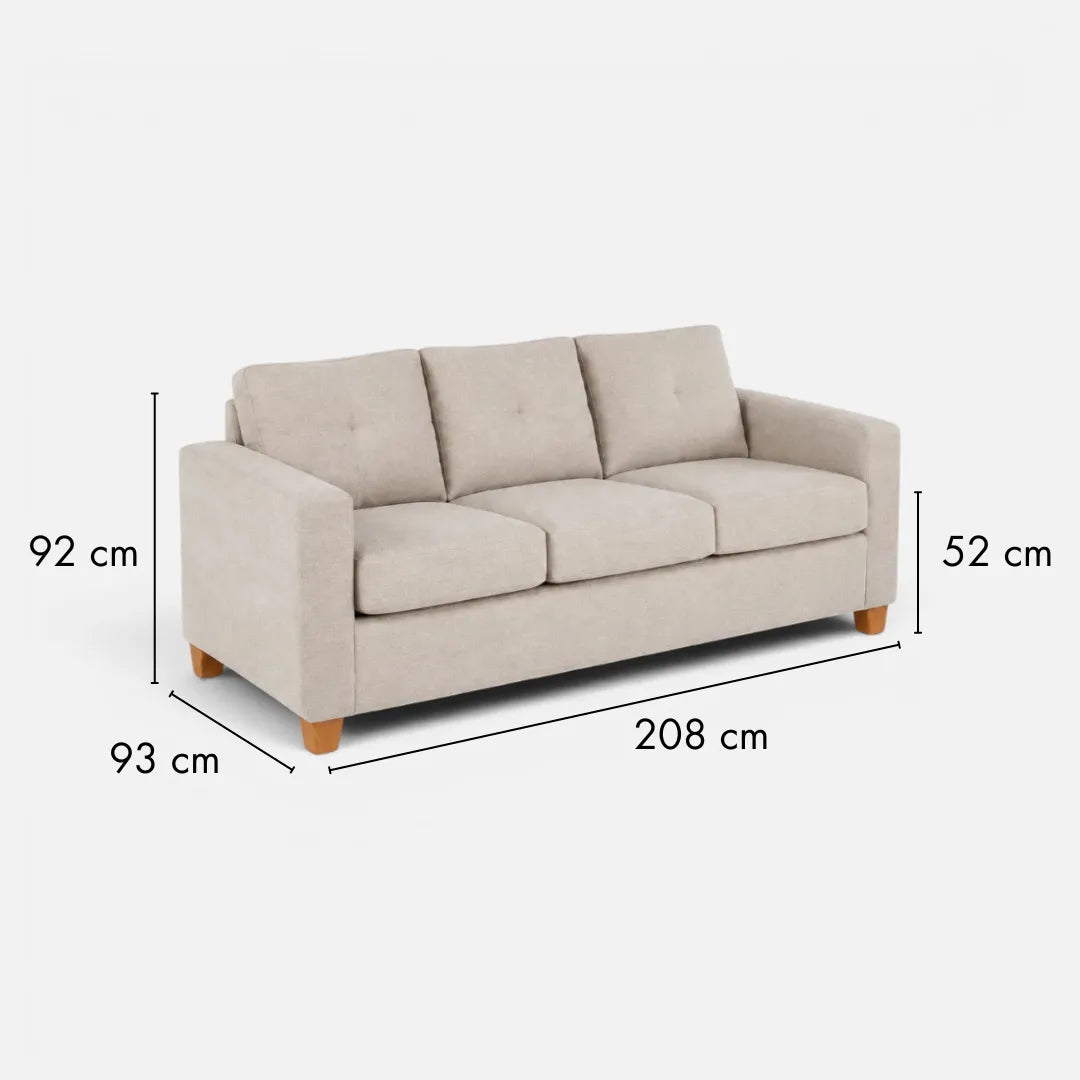 Sofá Magic 3 Cuerpos - Tela Lino Finesse Beige