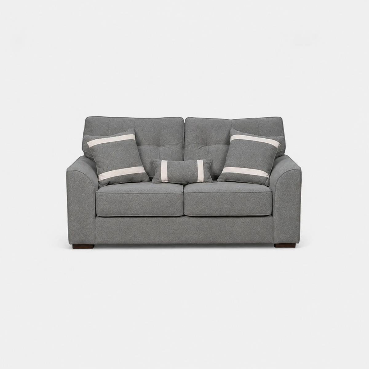 Sofá Monik 2 Cuerpos - Tela Lino Finesse Gris Medio