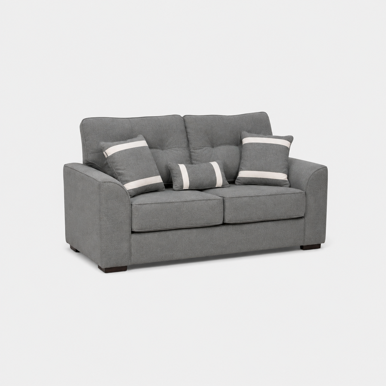 Sofá Monik 2 Cuerpos - Tela Lino Finesse Gris Medio