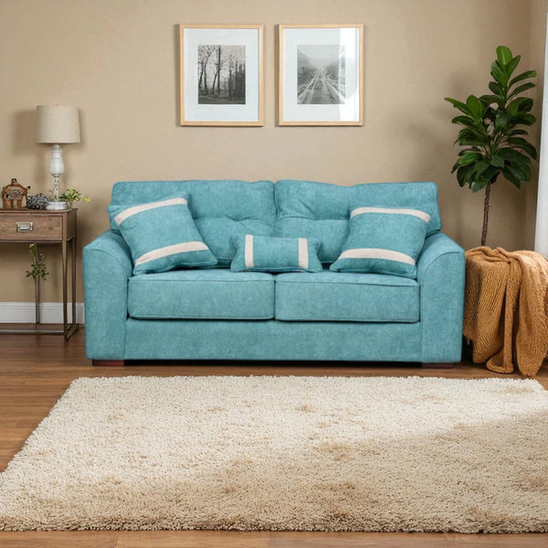 Sofá Monik 3 Cuerpos - Tela Lino Finesse Verde Agua