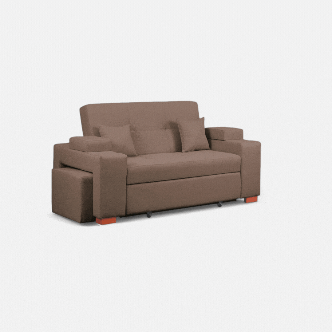 Sofá Cama Romeo - Tela Lino Bahía Café