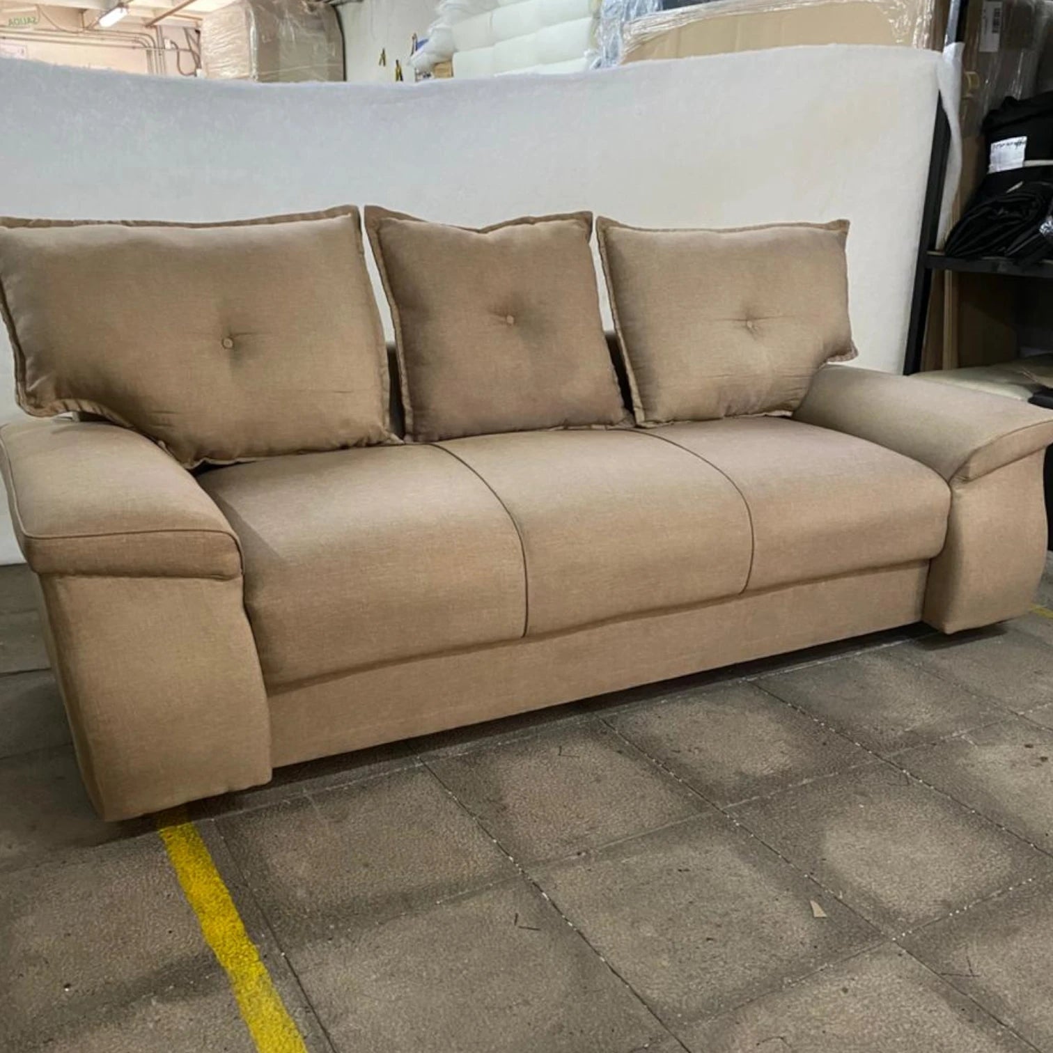 Sofá Valentina 3 Cuerpos - Tela Lino Beige (2da selección)