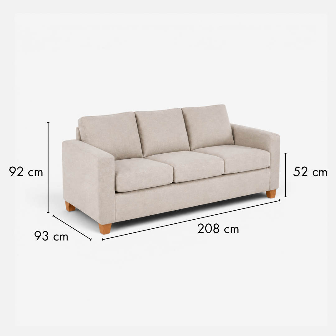 Sofá Magic 3 Cuerpos - Tela Lino Finesse Beige