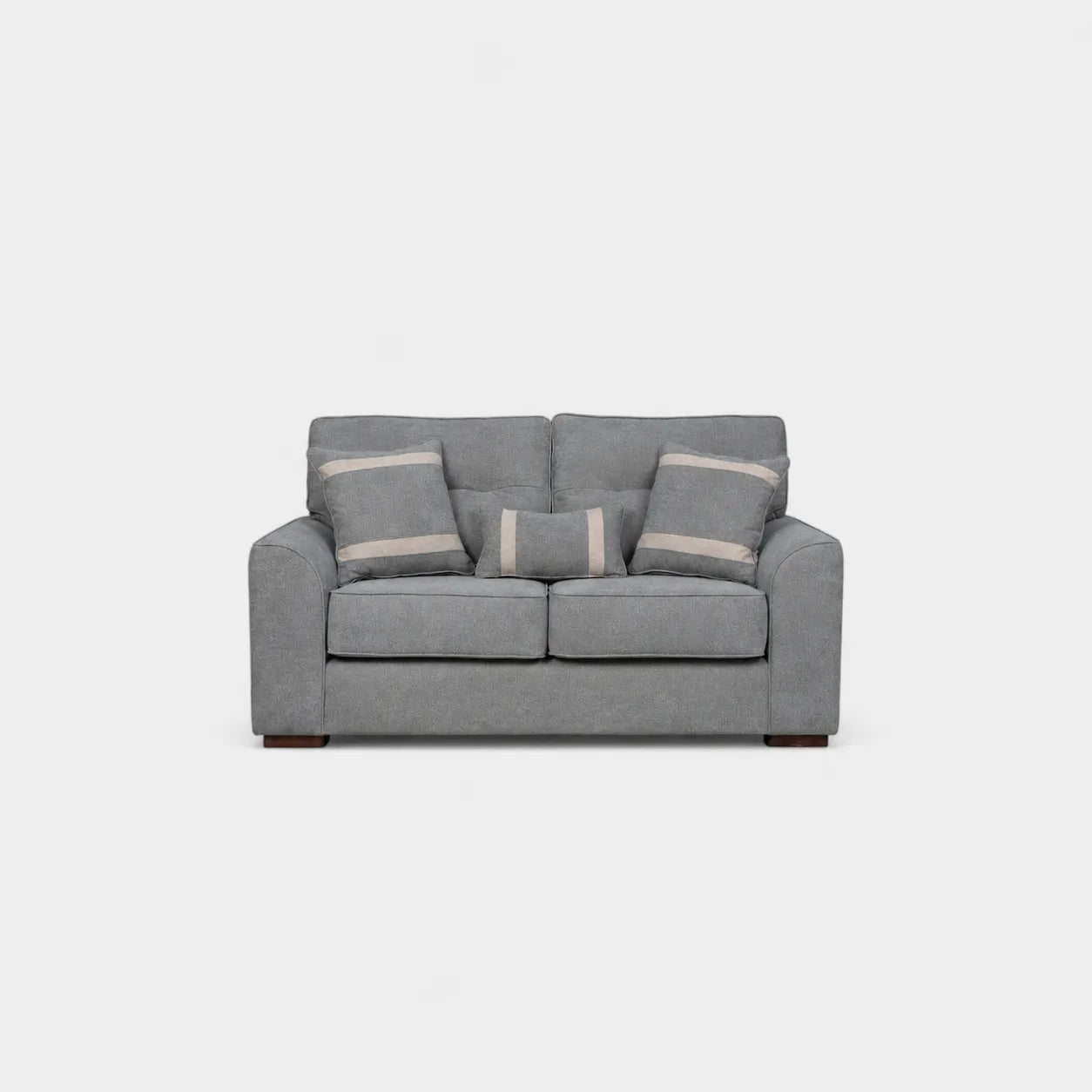 Sofá Monik 2 Cuerpos - Tela Lino Finesse Gris Claro