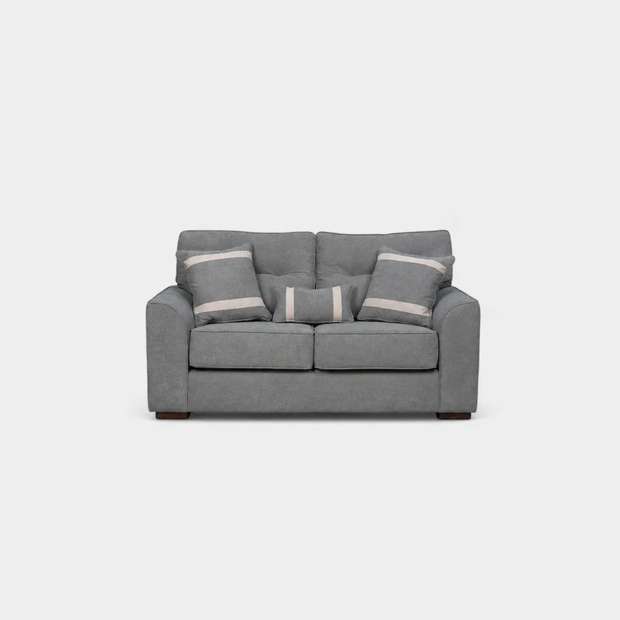 Sofá Monik 2 Cuerpos - Tela Lino Finesse Gris Neutro