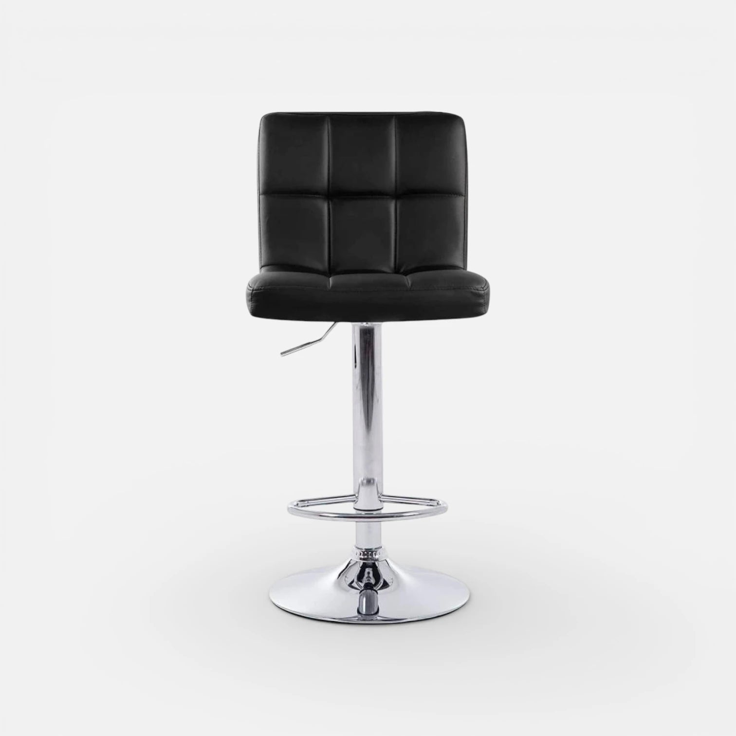 Taburete Ajustable Completo con Respaldo - Negro