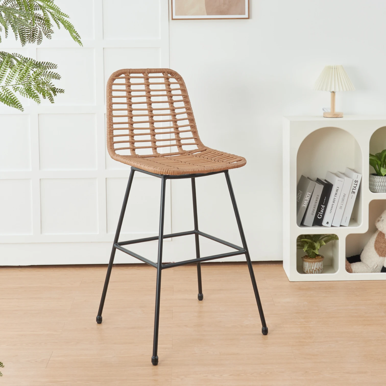 Taburete Alto de Terraza Rattan Grecia Color Madera