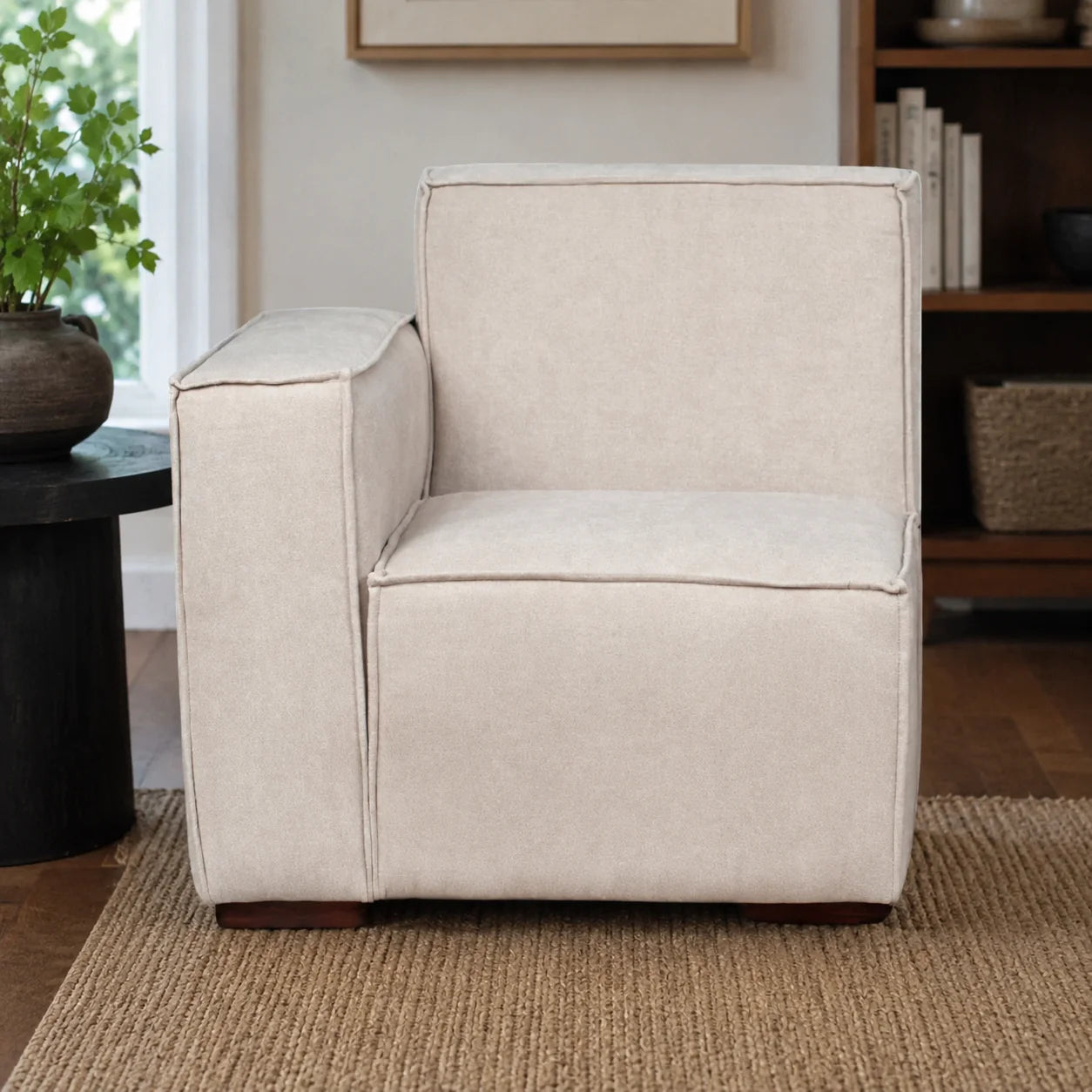Butaca con Brazo Izquierdo - Tela Lino Finesse Beige
