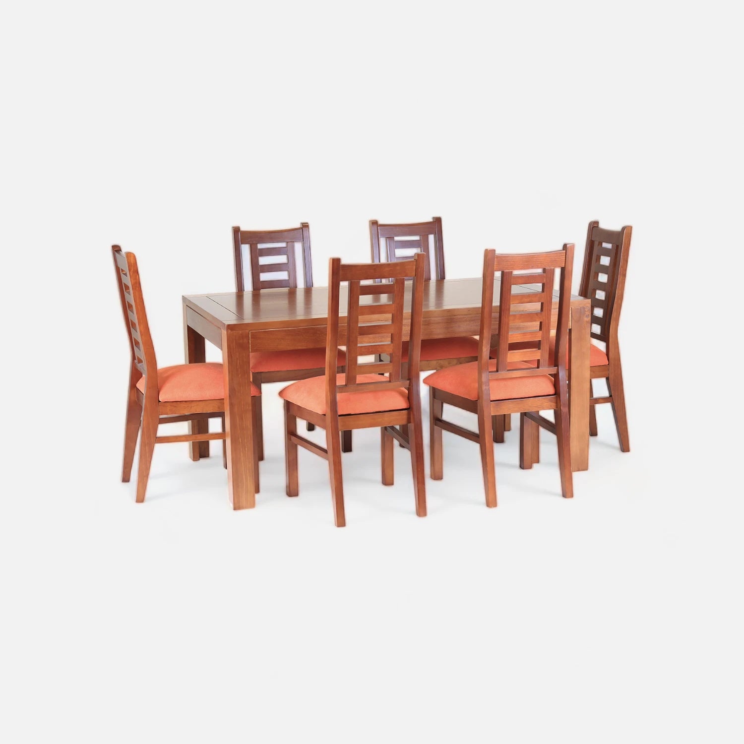 Comedor Rayenco Raulí - 6 Sillas Tapiz Naranjo