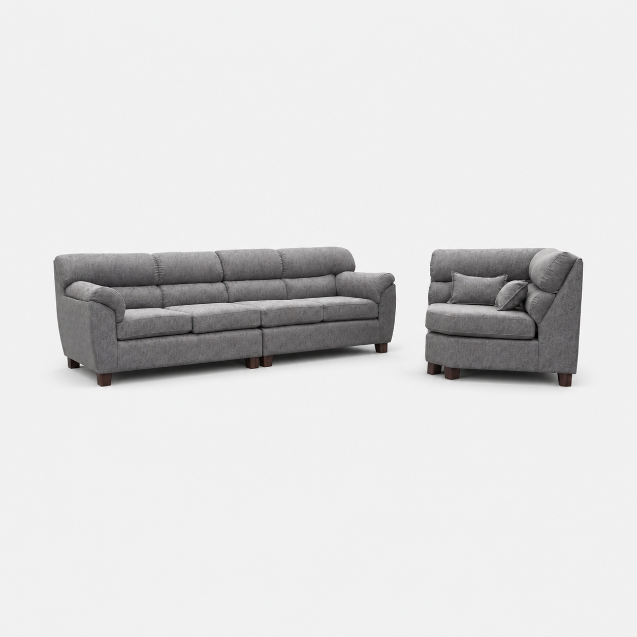 Conjunto Ivannia gris sobre fondo gris claro