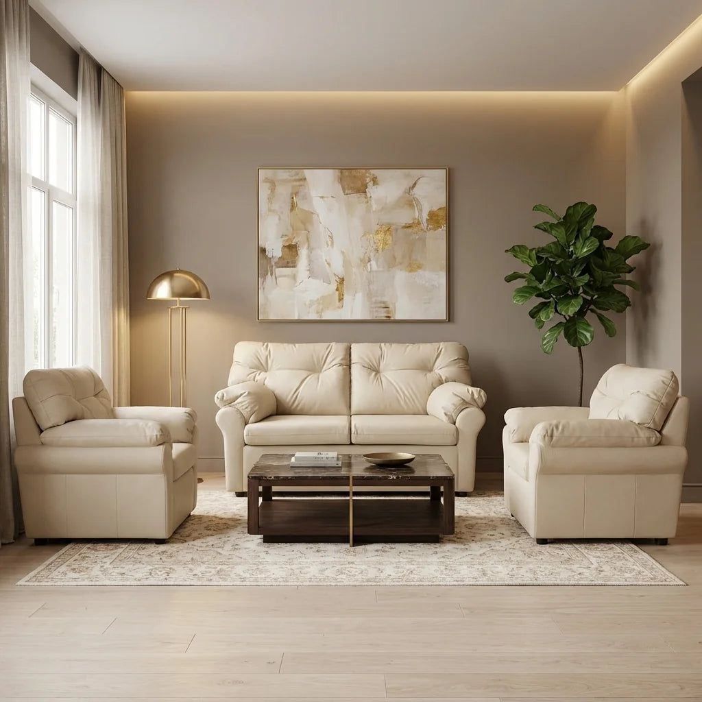 Living América 211 - Cuero Sintético Pu Beige