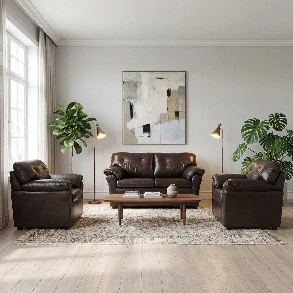 Living América 211 - Cuero Sintético Pu Café Moro