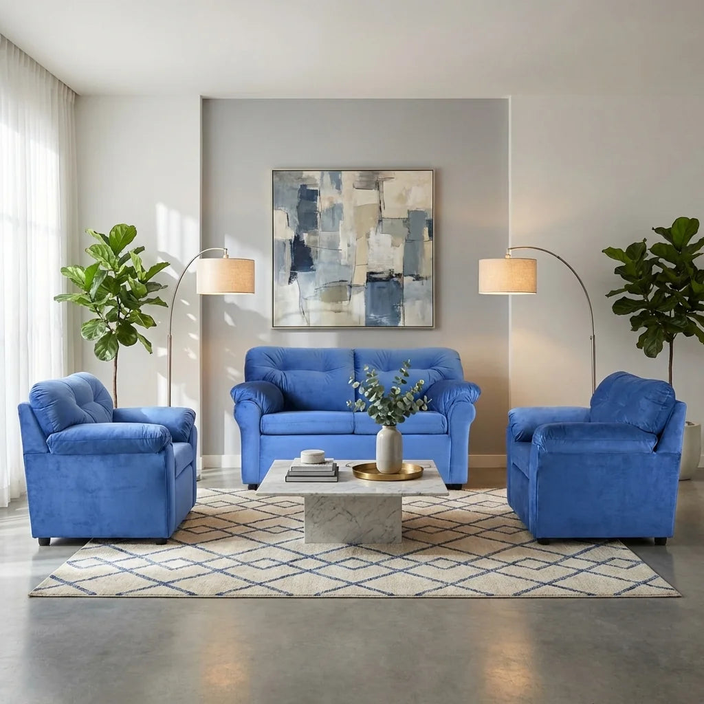 Living América 211 - Tela Felpa Azul Petróleo