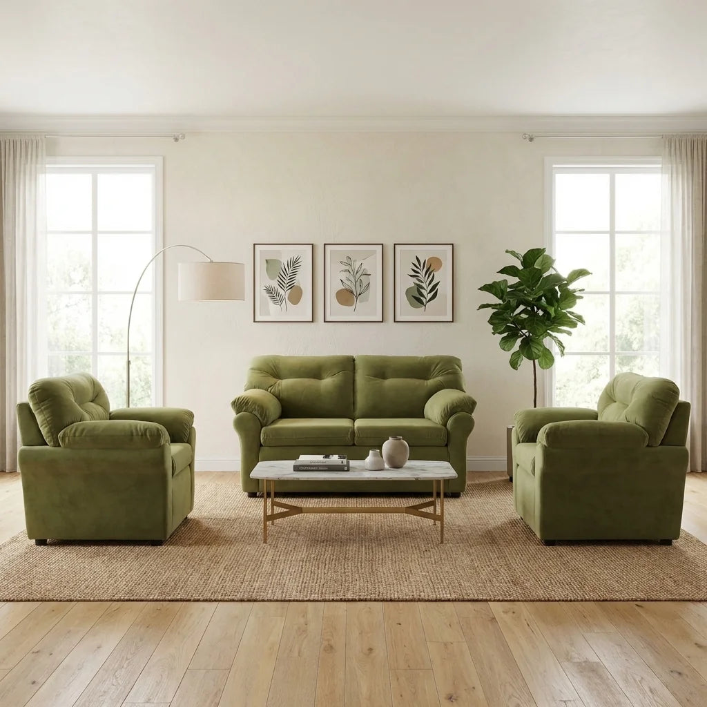 Living América 211 - Tela Felpa Verde Musgo