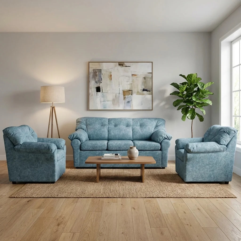 Living América 311 - Cuero Sintético Auris Azul Claro