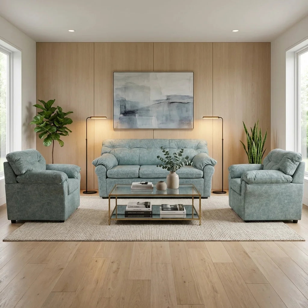 Living América 311 - Cuero Sintético Auris Verde Agua