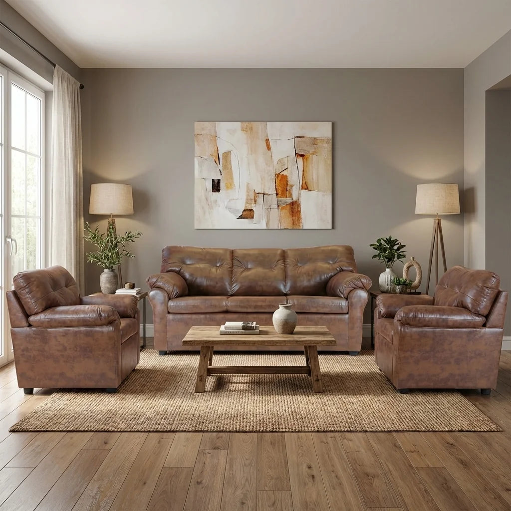 Living América 311 - Cuero Sintético Pu Caramelo