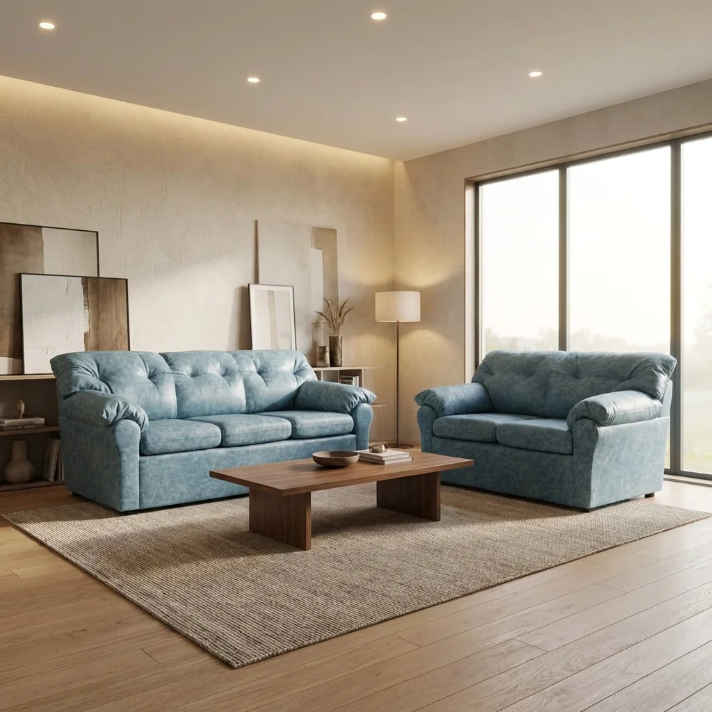 Living América 32 - Cuero Sintético Auris Azul Claro