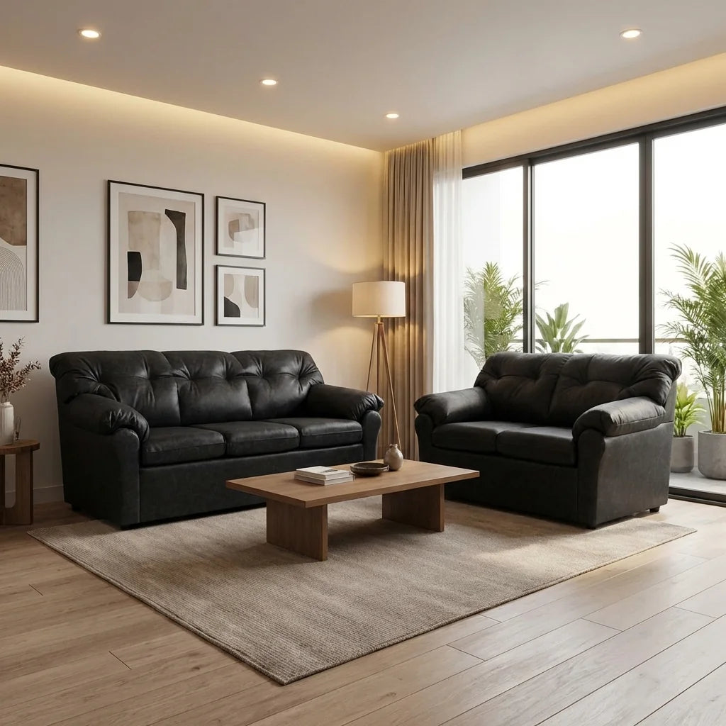 Living América 32 - Cuero Sintético Auris Negro