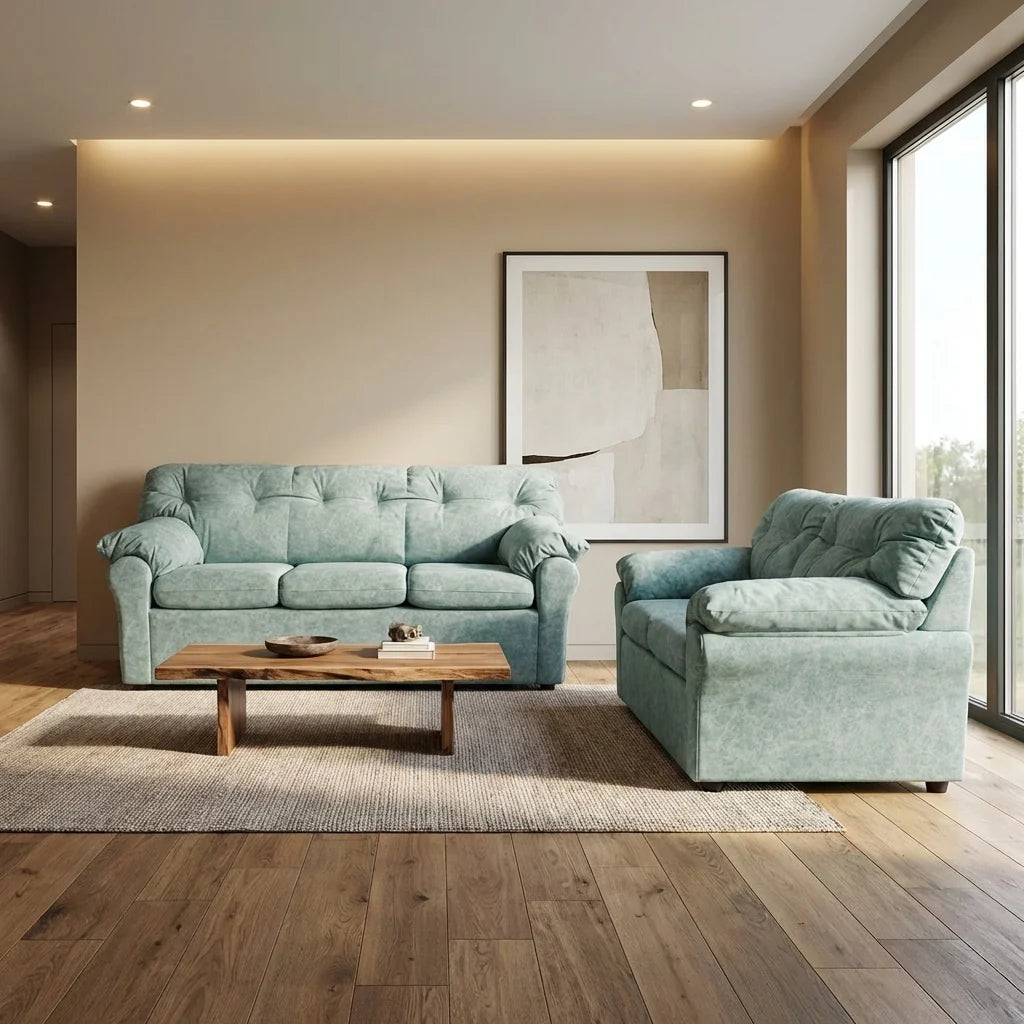 Living América 32 - Cuero Sintético Auris Verde Agua