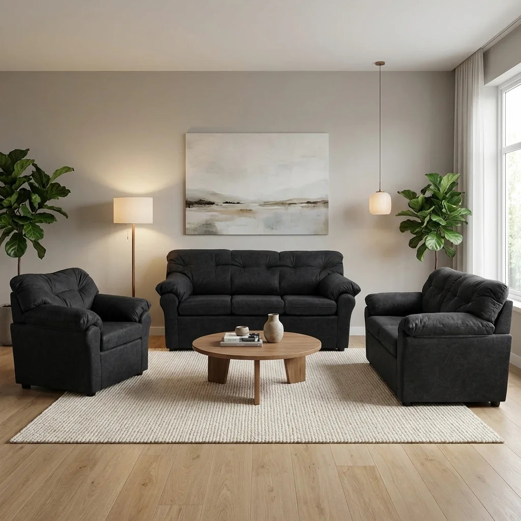 Living América 321 - Cuero Sintético Auris Negro
