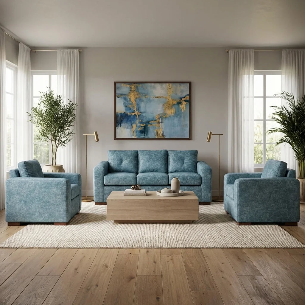 Living Franco 311 - Cuero Sintético Auris Azul Claro
