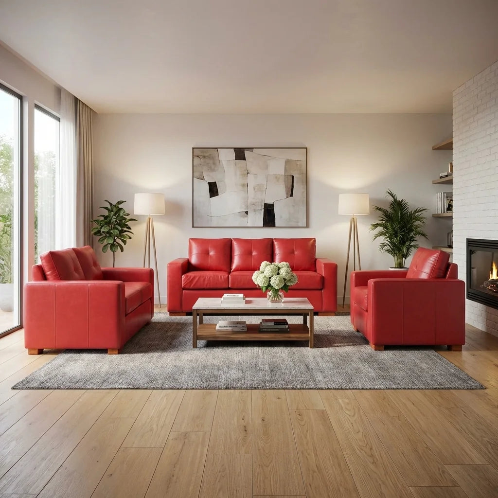 Living Franco 311 - Cuero Sintético Pu Rojo